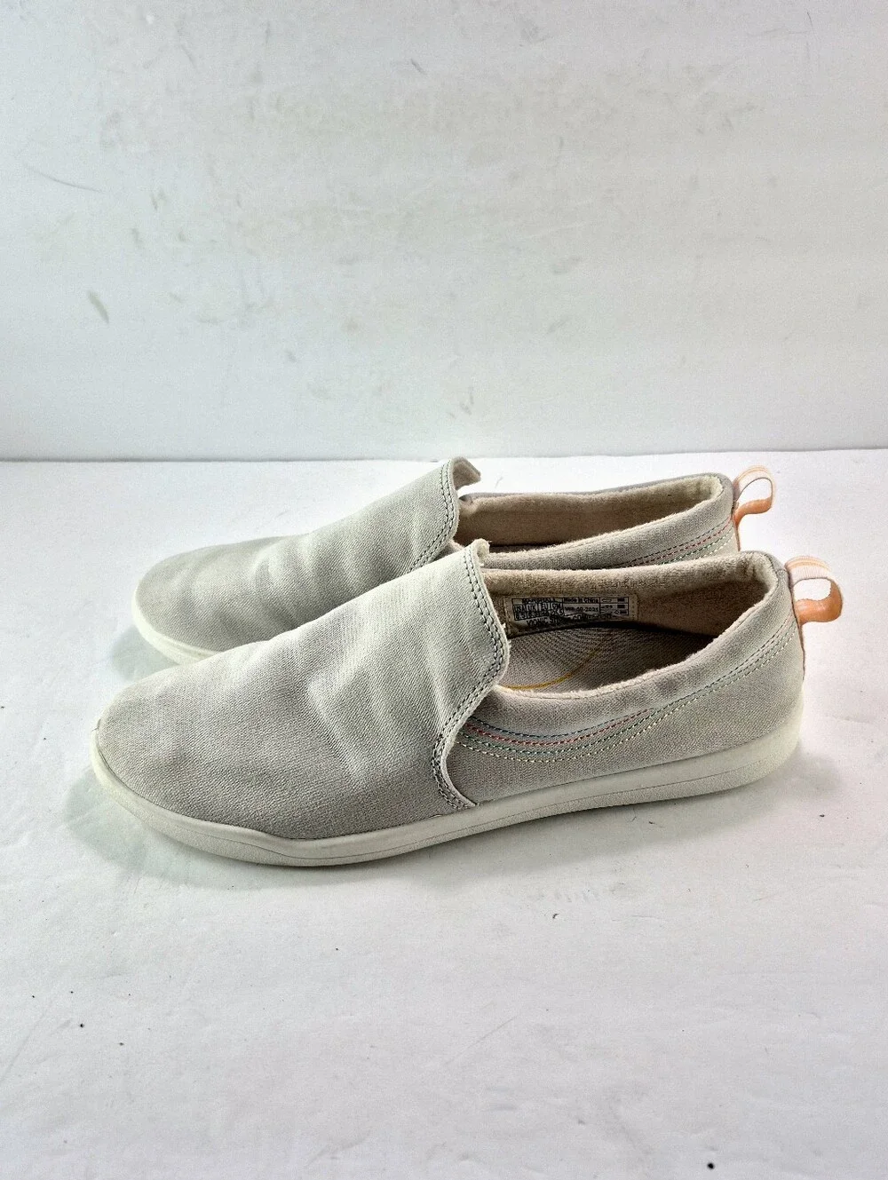 Vionic Beach Marshall Canvas Laceless Slip-On Sneaker Vapor Gray 8.5 Orthotic.